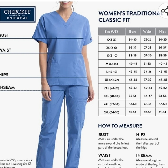 NWT Cherokee Workwear Originals 3X Scrub Top BLACK - Picture 2 of 2